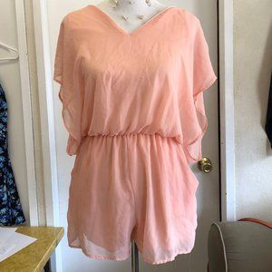 Light Pink V-Neck Romper